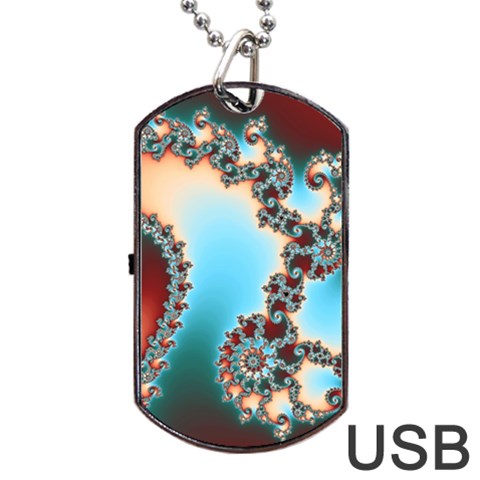 Fractal Spiral Art Math Abstract Dog Tag USB Flash (One Side) from ArtsNow.com Front