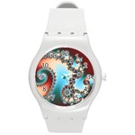 Fractal Spiral Art Math Abstract Round Plastic Sport Watch (M)