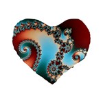 Fractal Spiral Art Math Abstract Standard 16  Premium Heart Shape Cushions