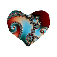 Fractal Spiral Art Math Abstract Standard 16  Premium Heart Shape Cushions from ArtsNow.com Back