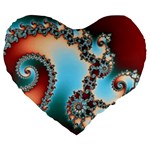 Fractal Spiral Art Math Abstract Large 19  Premium Heart Shape Cushions