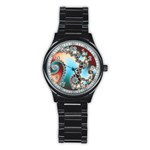 Fractal Spiral Art Math Abstract Stainless Steel Round Watch