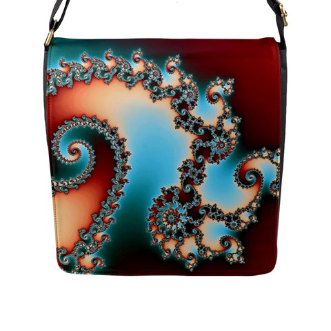 Fractal Spiral Art Math Abstract Flap Closure Messenger Bag (L) from ArtsNow.com Front