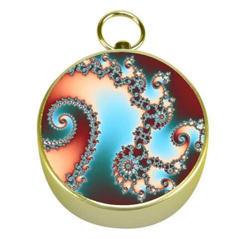 Fractal Spiral Art Math Abstract Gold Compasses from ArtsNow.com Front