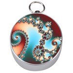 Fractal Spiral Art Math Abstract Silver Compasses