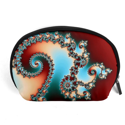 Fractal Spiral Art Math Abstract Accessory Pouch (Large) from ArtsNow.com Front