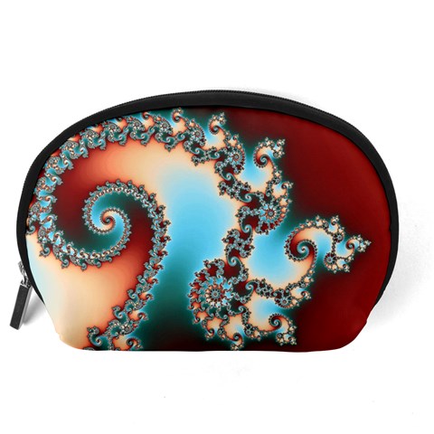 Fractal Spiral Art Math Abstract Accessory Pouch (Large) from ArtsNow.com Back