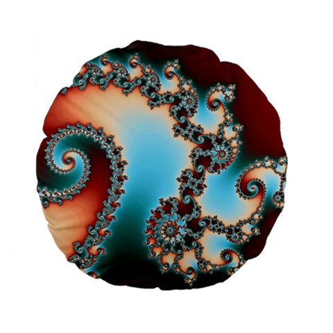 Fractal Spiral Art Math Abstract Standard 15  Premium Flano Round Cushions from ArtsNow.com Front