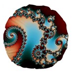 Fractal Spiral Art Math Abstract Large 18  Premium Flano Round Cushions