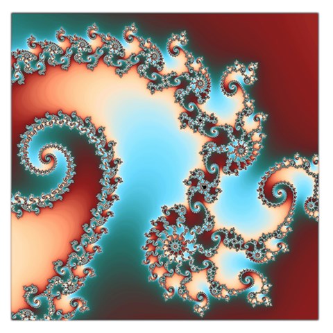 Fractal Spiral Art Math Abstract Square Satin Scarf (36  x 36 ) from ArtsNow.com Front