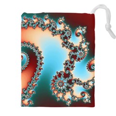 Fractal Spiral Art Math Abstract Drawstring Pouch (4XL) from ArtsNow.com Front