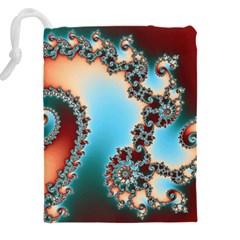 Fractal Spiral Art Math Abstract Drawstring Pouch (4XL) from ArtsNow.com Back