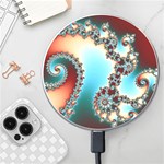 Fractal Spiral Art Math Abstract Wireless Fast Charger(White)