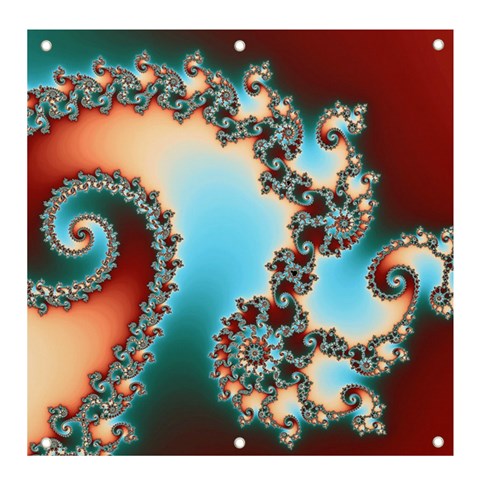 Fractal Spiral Art Math Abstract Banner and Sign 4  x 4  from ArtsNow.com Front