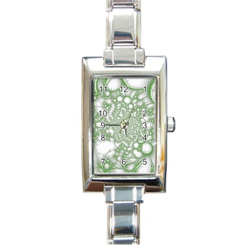 Green Abstract Fractal Background Texture Rectangle Italian Charm Watch from ArtsNow.com Front