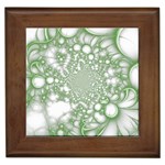 Green Abstract Fractal Background Texture Framed Tile