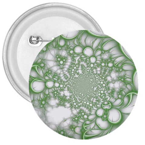 Green Abstract Fractal Background Texture 3  Buttons from ArtsNow.com Front