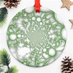 Green Abstract Fractal Background Texture Ornament (Round)