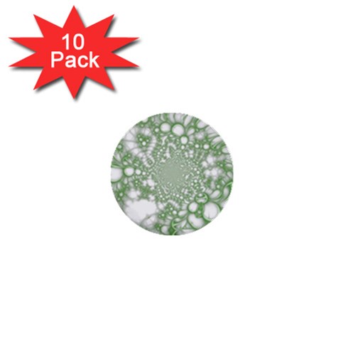 Green Abstract Fractal Background Texture 1  Mini Buttons (10 pack)  from ArtsNow.com Front
