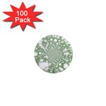 Green Abstract Fractal Background Texture 1  Mini Magnets (100 pack) 