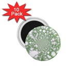 Green Abstract Fractal Background Texture 1.75  Magnets (10 pack) 