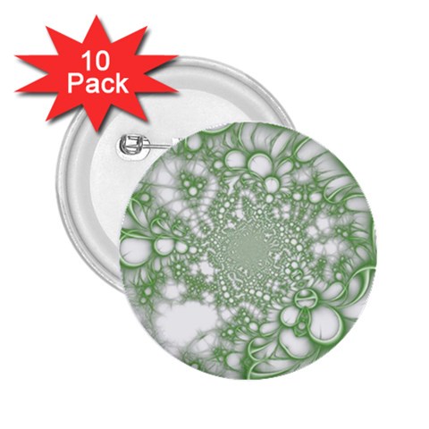 Green Abstract Fractal Background Texture 2.25  Buttons (10 pack)  from ArtsNow.com Front