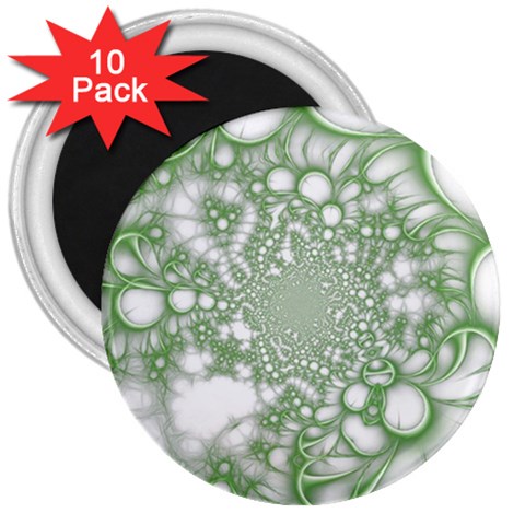 Green Abstract Fractal Background Texture 3  Magnets (10 pack)  from ArtsNow.com Front