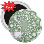 Green Abstract Fractal Background Texture 3  Magnets (10 pack) 