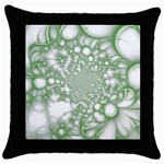 Green Abstract Fractal Background Texture Throw Pillow Case (Black)