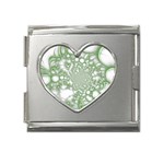 Green Abstract Fractal Background Texture Mega Link Heart Italian Charm (18mm)