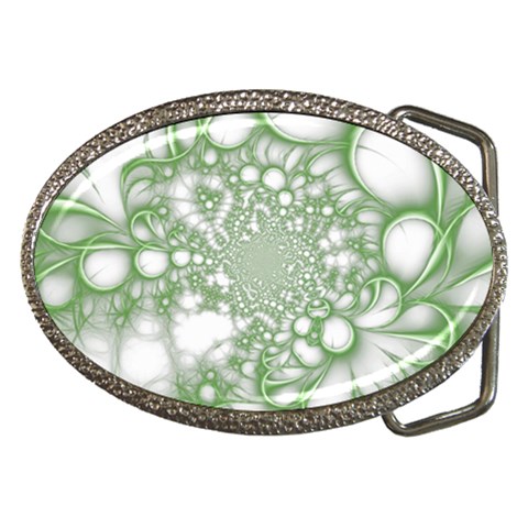 Green Abstract Fractal Background Texture Belt Buckles from ArtsNow.com Front