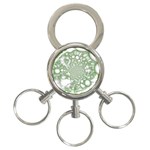 Green Abstract Fractal Background Texture 3-Ring Key Chain