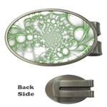 Green Abstract Fractal Background Texture Money Clips (Oval) 