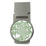 Green Abstract Fractal Background Texture Money Clips (Round) 