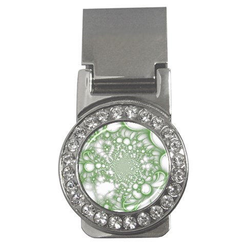 Green Abstract Fractal Background Texture Money Clips (CZ)  from ArtsNow.com Front