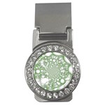 Green Abstract Fractal Background Texture Money Clips (CZ) 