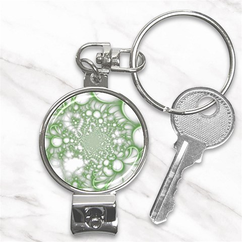 Green Abstract Fractal Background Texture Nail Clippers Key Chain from ArtsNow.com Front