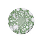 Green Abstract Fractal Background Texture Rubber Coaster (Round)