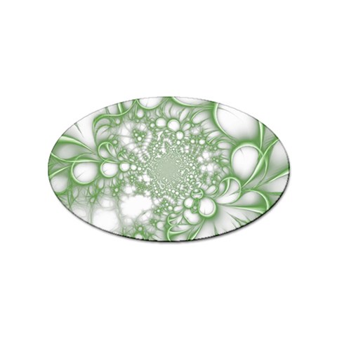 Green Abstract Fractal Background Texture Sticker (Oval) from ArtsNow.com Front