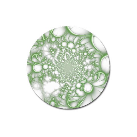 Green Abstract Fractal Background Texture Magnet 3  (Round) from ArtsNow.com Front