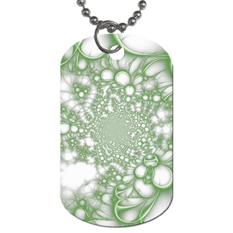 Green Abstract Fractal Background Texture Dog Tag (One Side) from ArtsNow.com Front