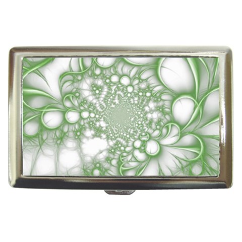 Green Abstract Fractal Background Texture Cigarette Money Case from ArtsNow.com Front