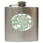 Green Abstract Fractal Background Texture Hip Flask (6 oz)