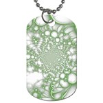 Green Abstract Fractal Background Texture Dog Tag (Two Sides)