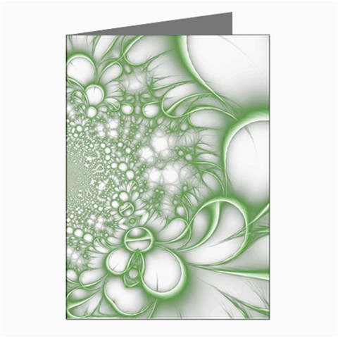 Green Abstract Fractal Background Texture Greeting Cards (Pkg of 8) from ArtsNow.com Left