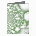 Green Abstract Fractal Background Texture Greeting Cards (Pkg of 8)