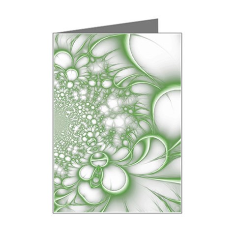 Green Abstract Fractal Background Texture Mini Greeting Card from ArtsNow.com Left
