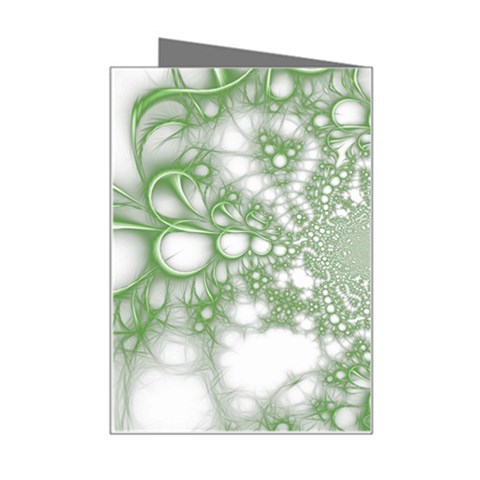 Green Abstract Fractal Background Texture Mini Greeting Card from ArtsNow.com Right