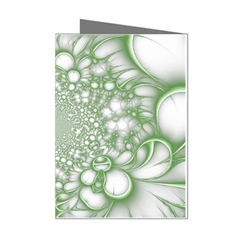 Green Abstract Fractal Background Texture Mini Greeting Cards (Pkg of 8) from ArtsNow.com Left
