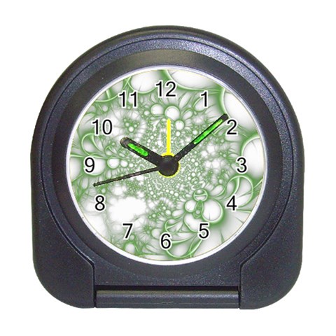 Green Abstract Fractal Background Texture Travel Alarm Clock from ArtsNow.com Front